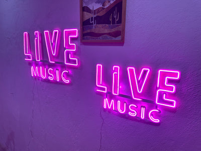 Live Music Neon Metal Sign