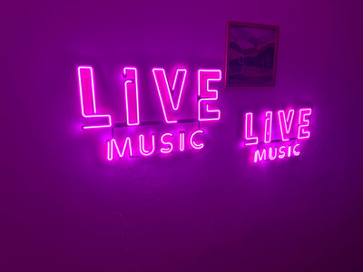 Live Music Neon Metal Sign