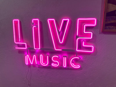 Live Music Neon Metal Sign