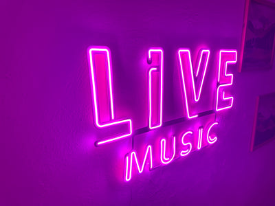 Live Music Neon Metal Sign