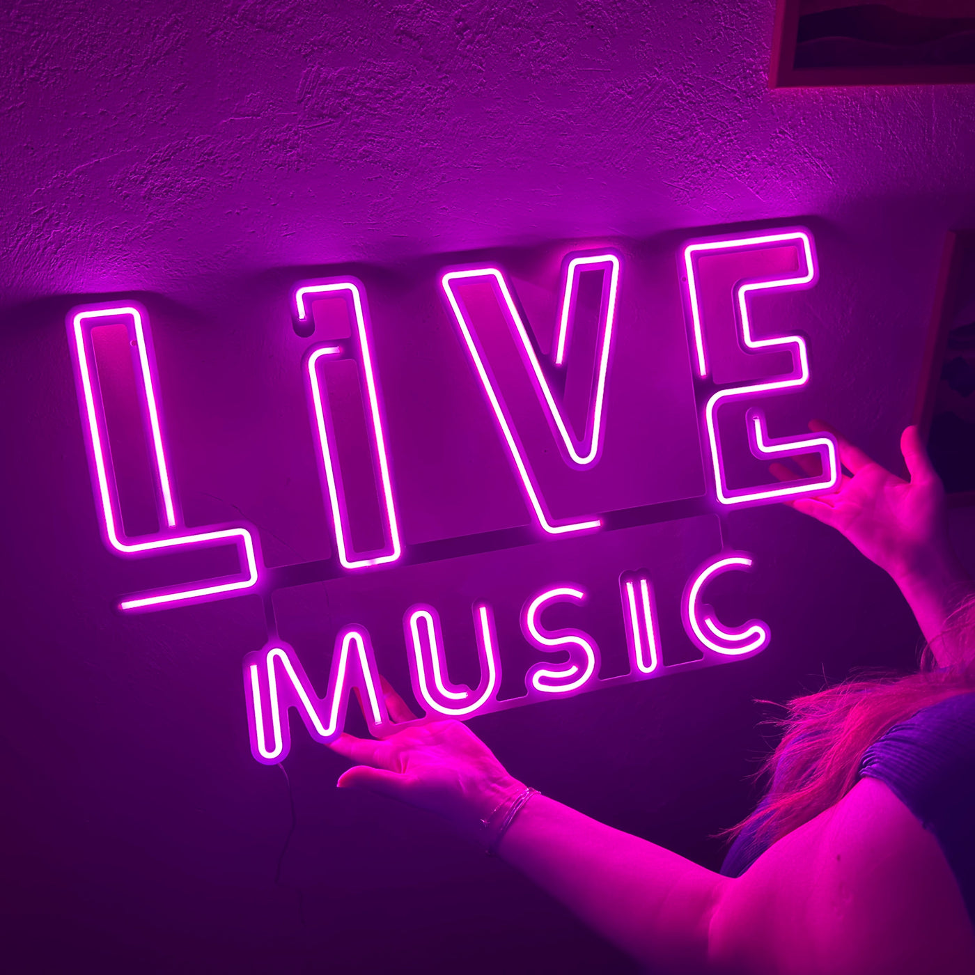 Live Music Neon Metal Sign