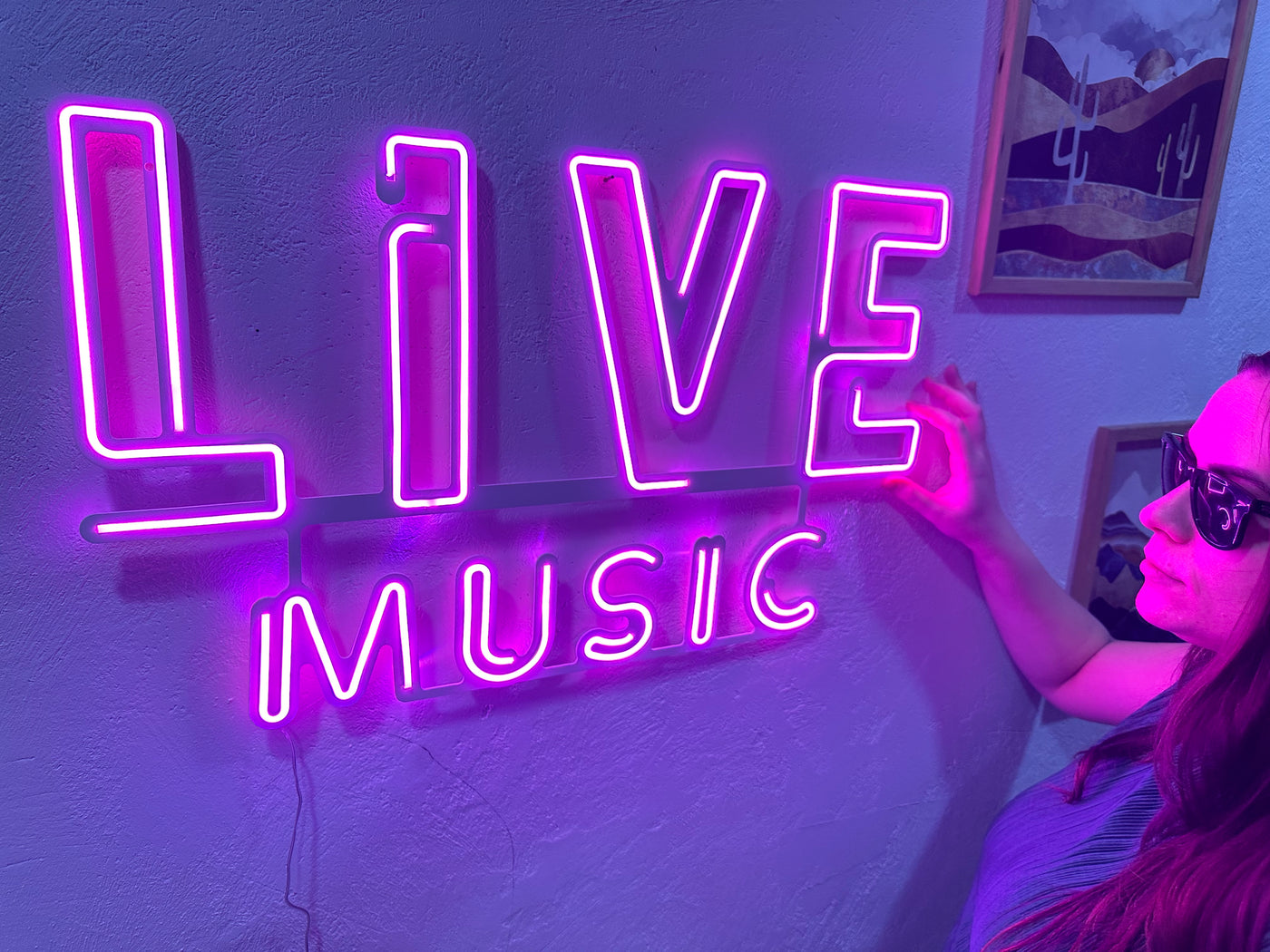 Live Music Neon Metal Sign