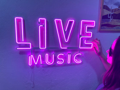 Live Music Neon Metal Sign