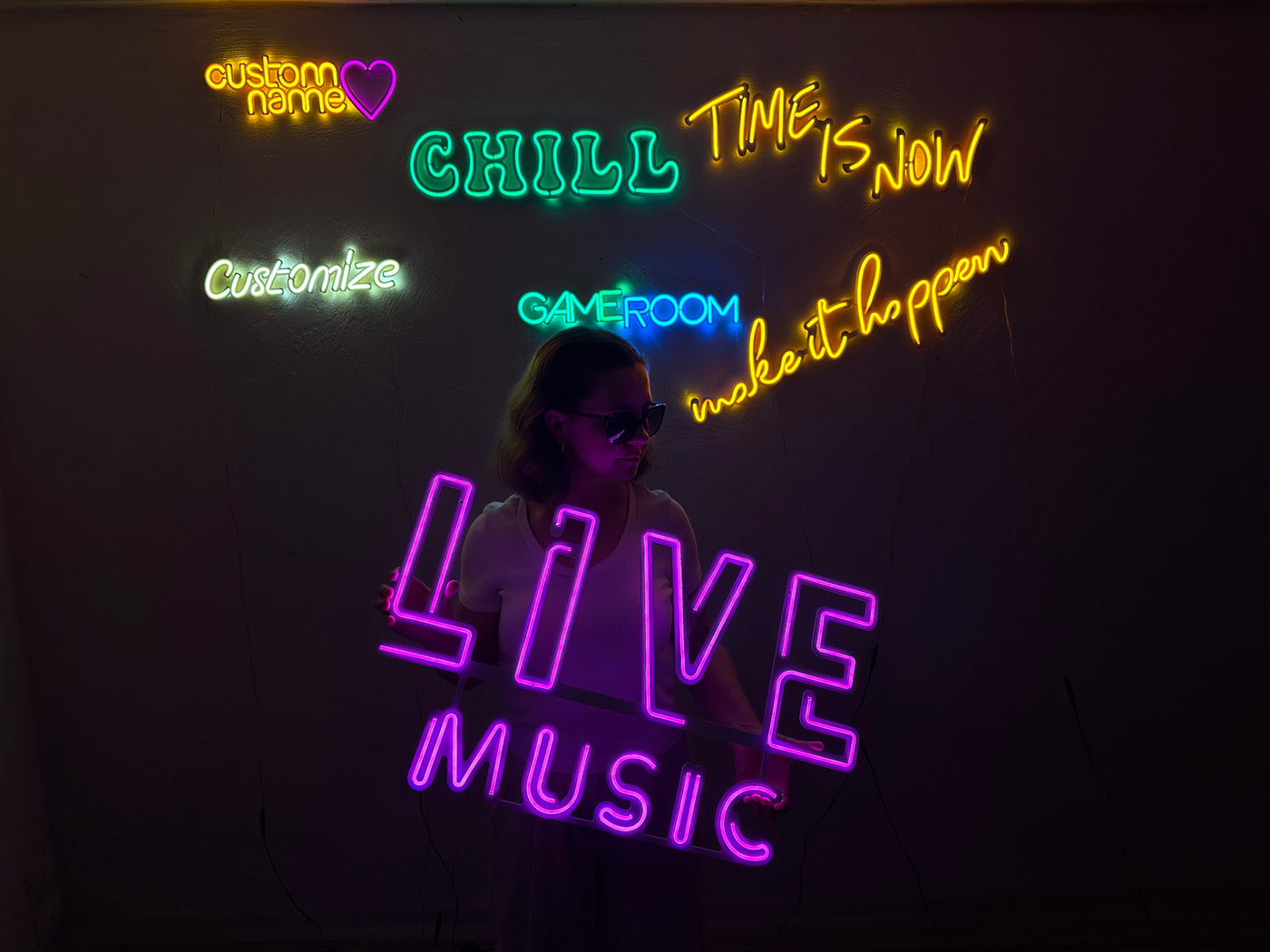 Live Music Neon Metal Sign