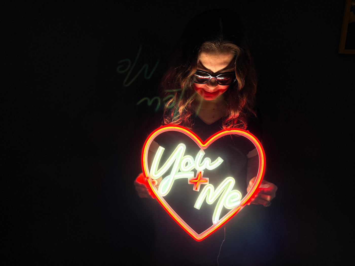 You + Me Neon Metal Sign