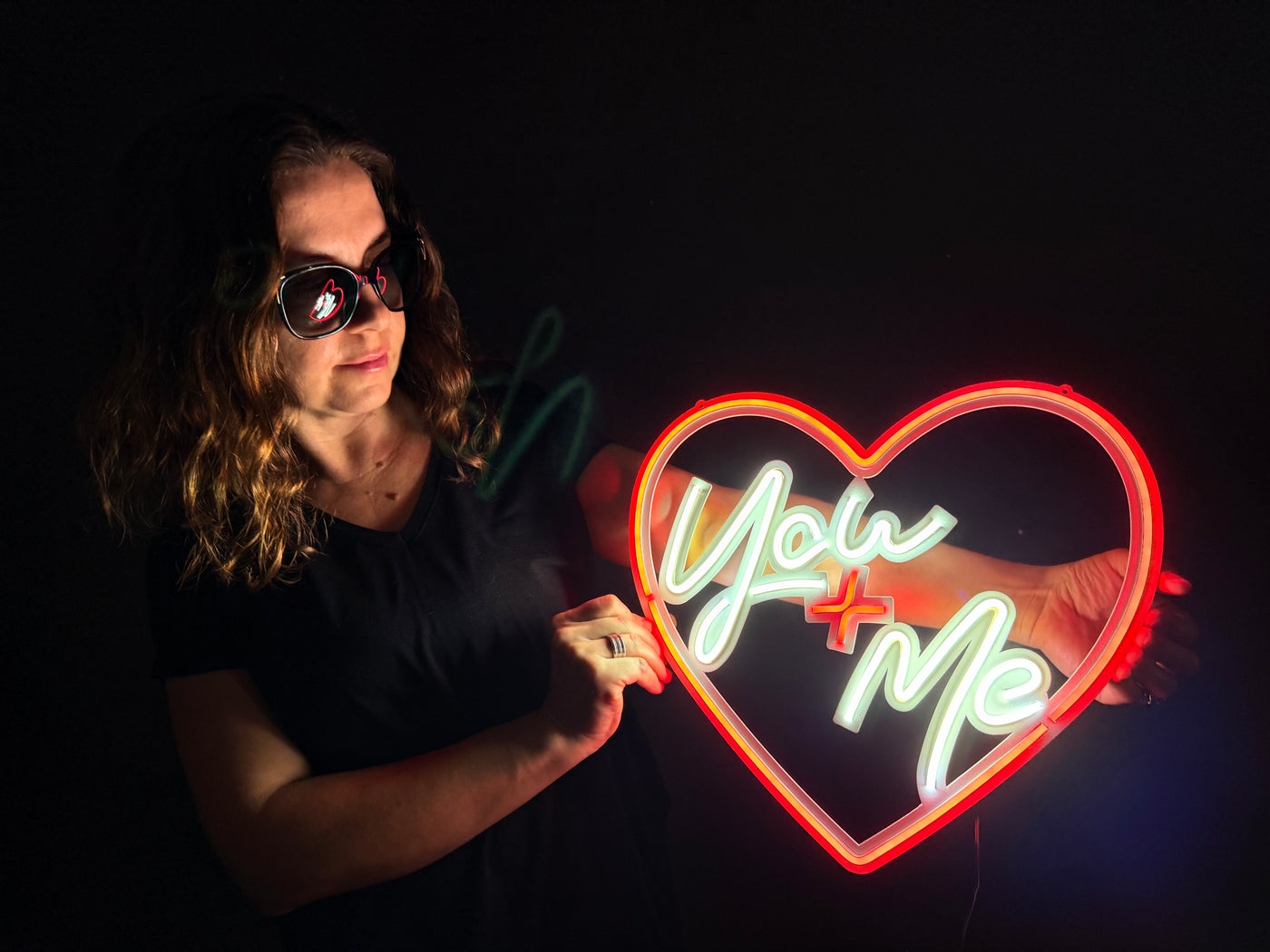 You + Me Neon Metal Sign