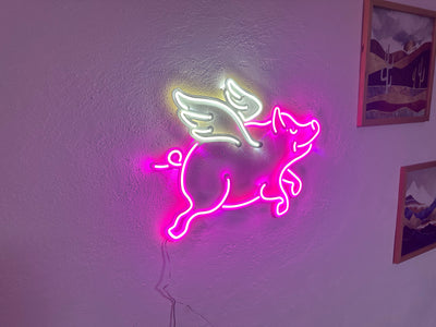 Piggy Neon Metal Sign