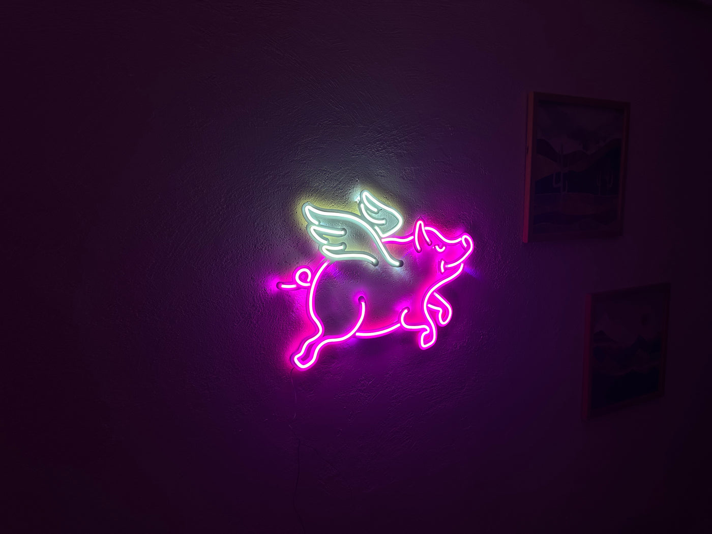 Piggy Neon Metal Sign