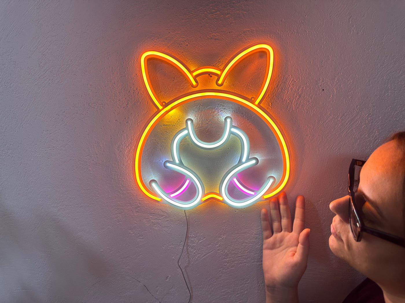 Corgi Neon Metal Sign