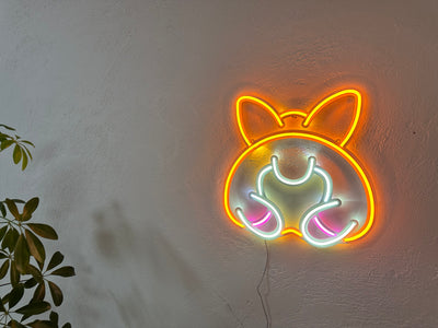 Corgi Neon Metal Sign