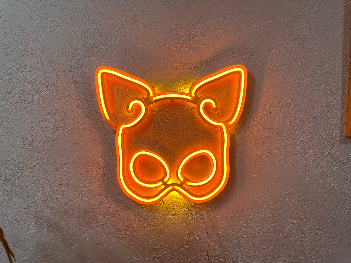 Latex Mask Neon Metal Sign