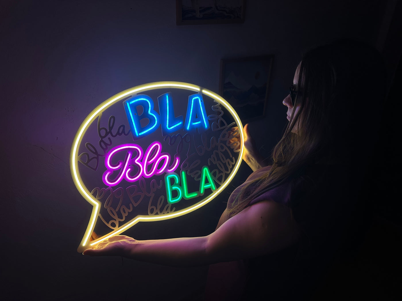 Bla Bla Neon Metal Sign