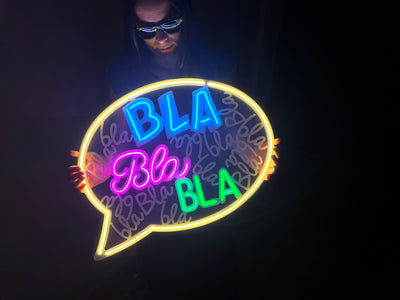 Bla Bla Neon Metal Sign