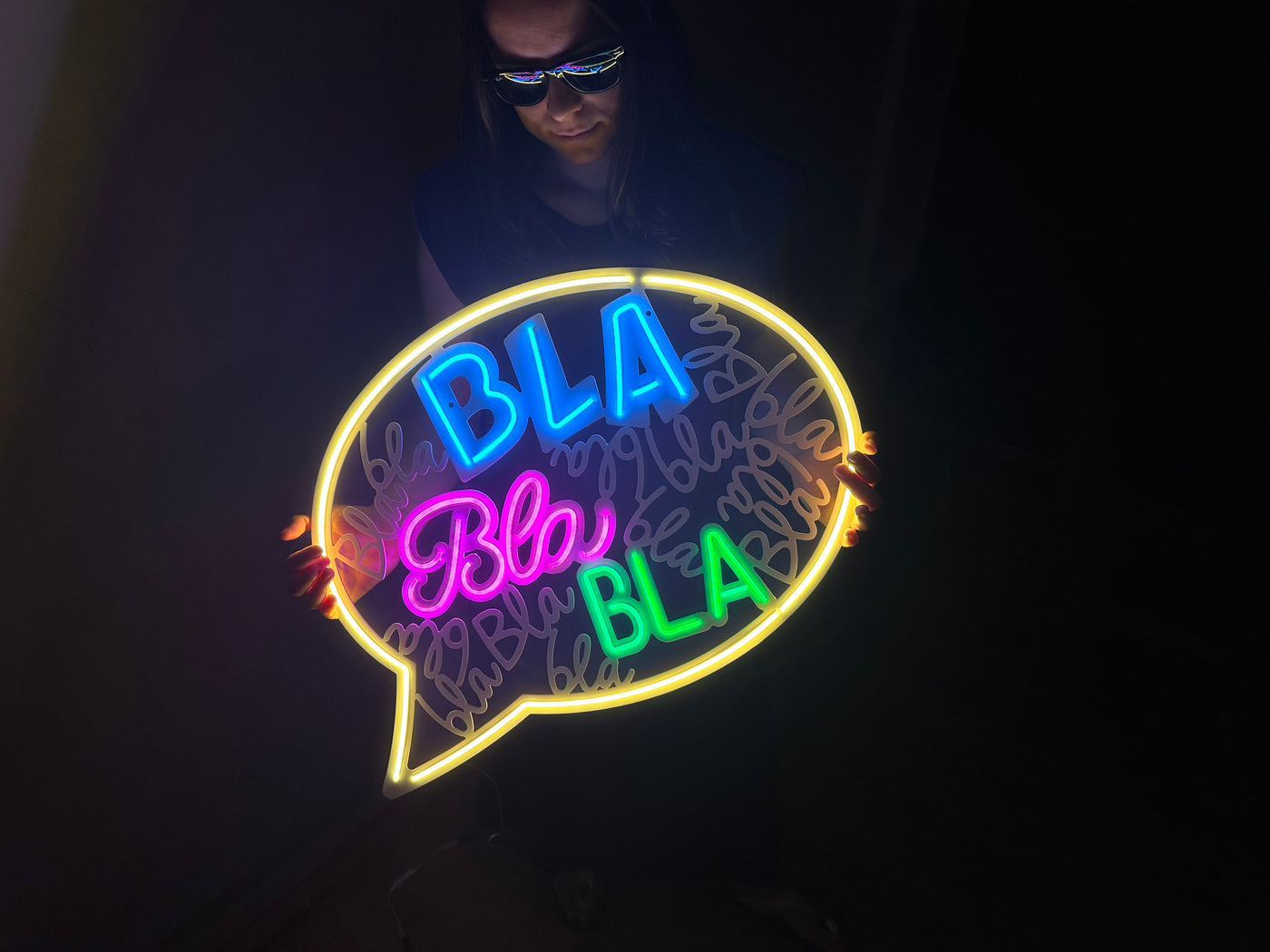 Bla Bla Neon Metal Sign