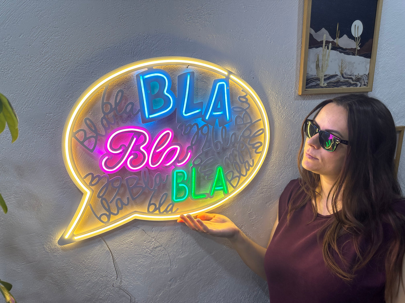 Bla Bla Neon Metal Sign