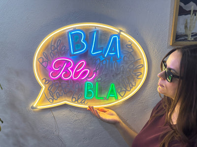 Bla Bla Neon Metal Sign