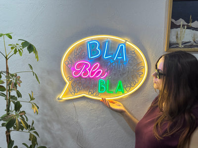 Bla Bla Neon Metal Sign