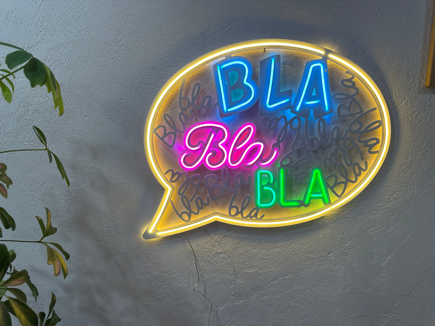 Bla Bla Neon Metal Sign