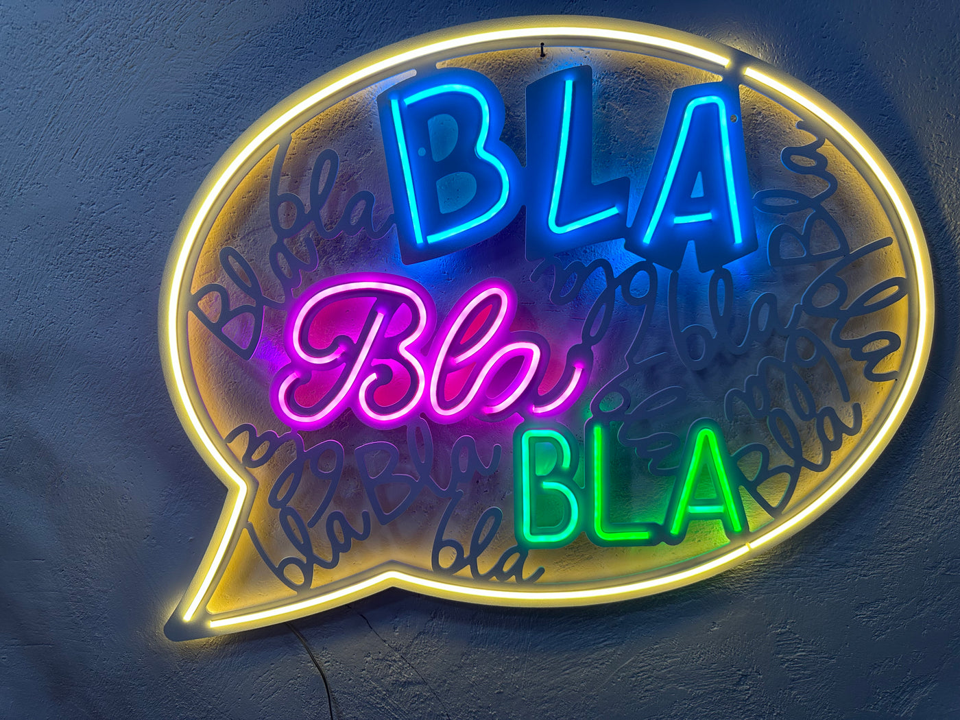 Bla Bla Neon Metal Sign