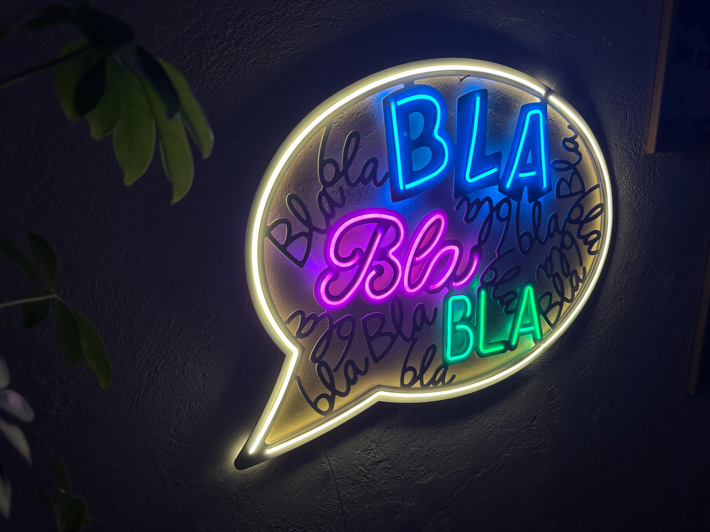 Bla Bla Neon Metal Sign