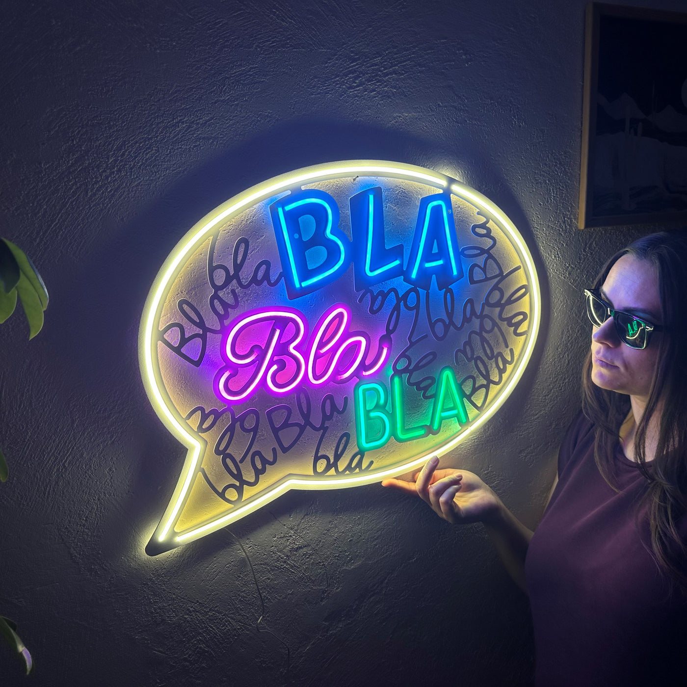 Bla Bla Neon Metal Sign