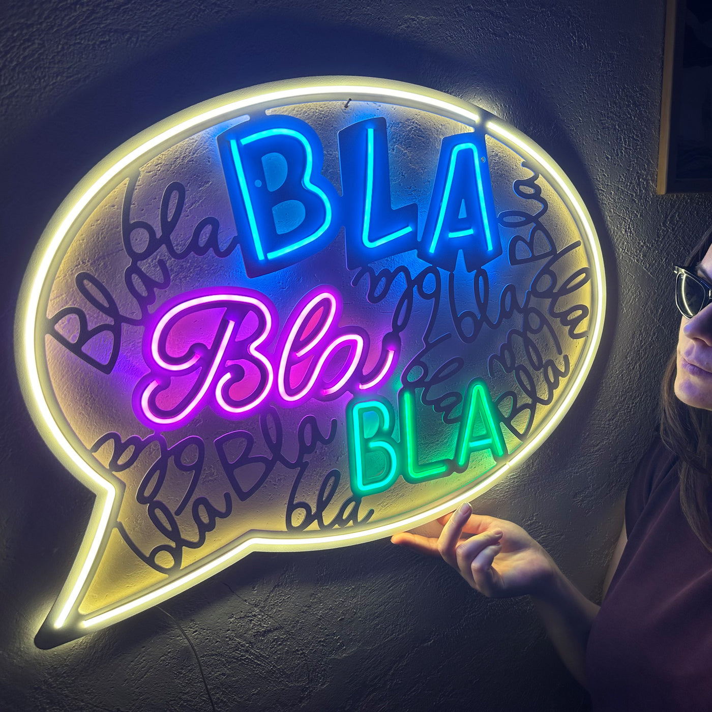 Bla Bla Neon Metal Sign