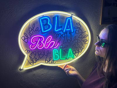 Bla Bla Neon Metal Sign