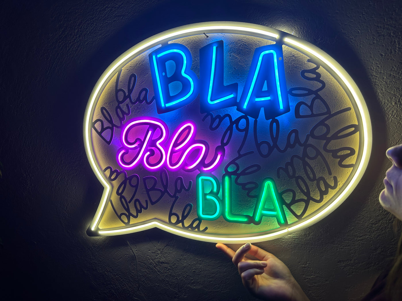 Bla Bla Neon Metal Sign