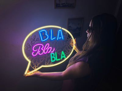 Bla Bla Neon Metal Sign