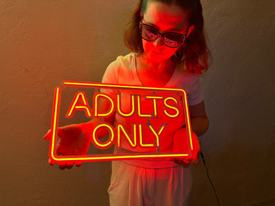 Adults Only Neon Metal Sign