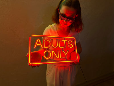 Adults Only Neon Metal Sign