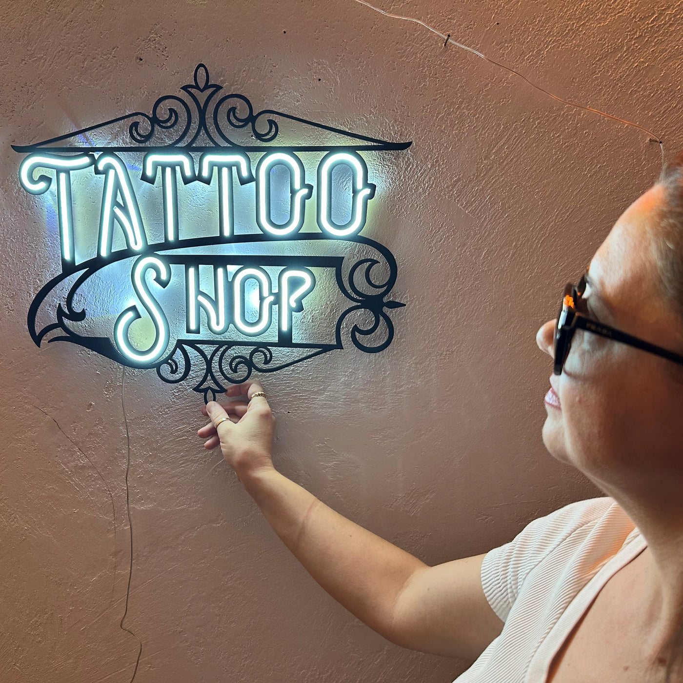 Tattoo Shop Neon Metal Sign