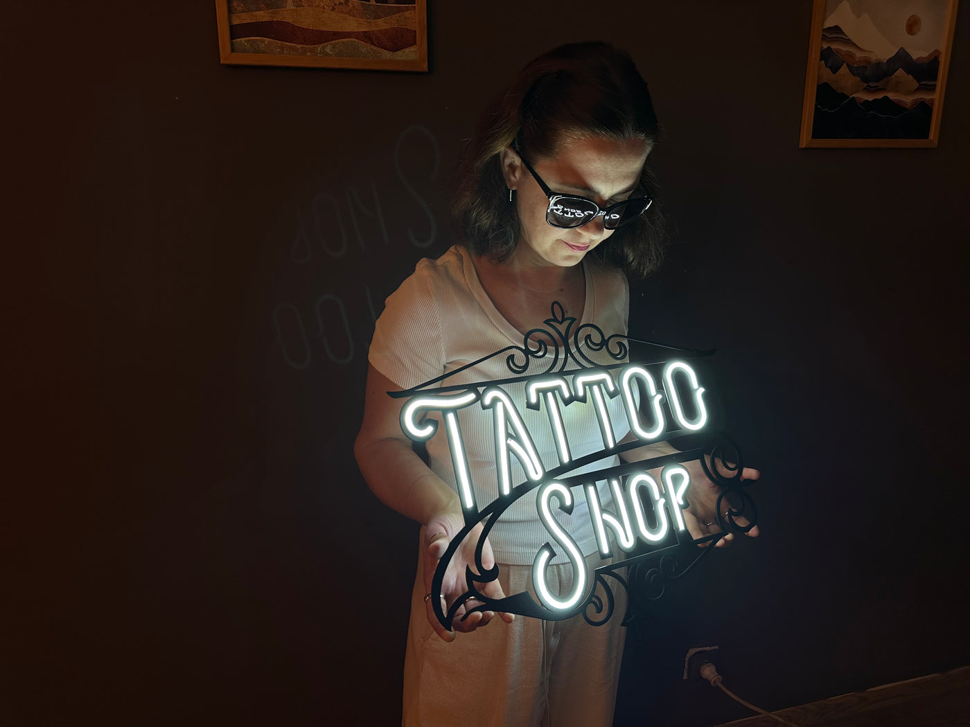 Tattoo Shop Neon Metal Sign