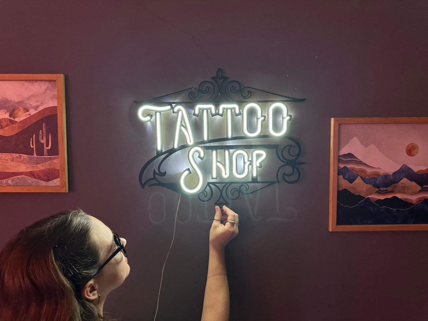 Tattoo Shop Neon Metal Sign