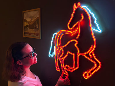 Horse Neon Sign, Neon Metal Wall Art