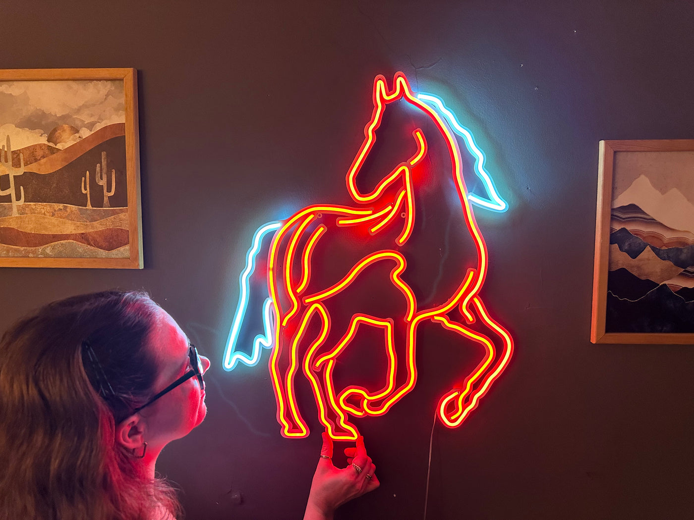 Horse Neon Sign, Neon Metal Wall Art