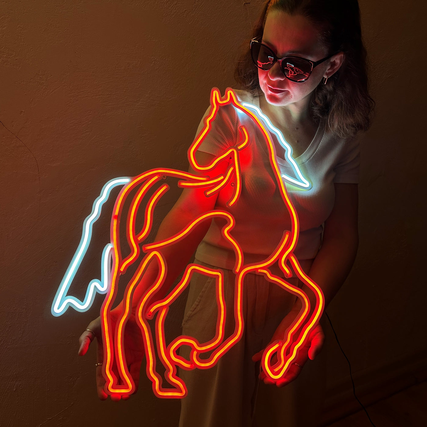 Horse Neon Sign, Neon Metal Wall Art