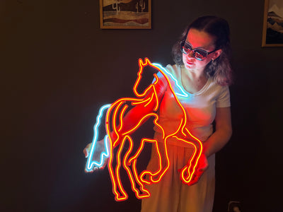 Horse Neon Sign, Neon Metal Wall Art