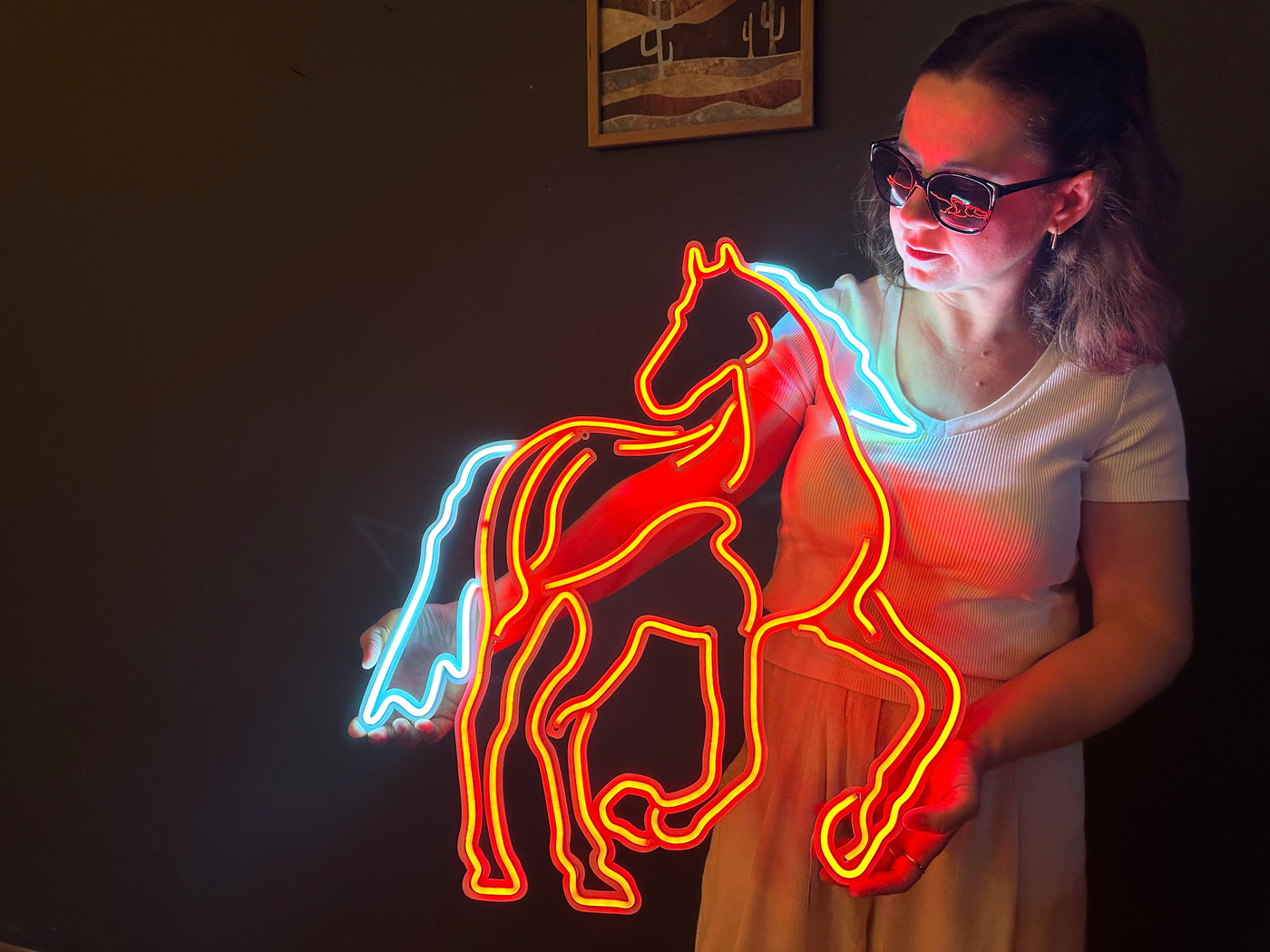 Horse Neon Sign, Neon Metal Wall Art