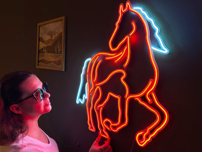 Horse Neon Sign, Neon Metal Wall Art