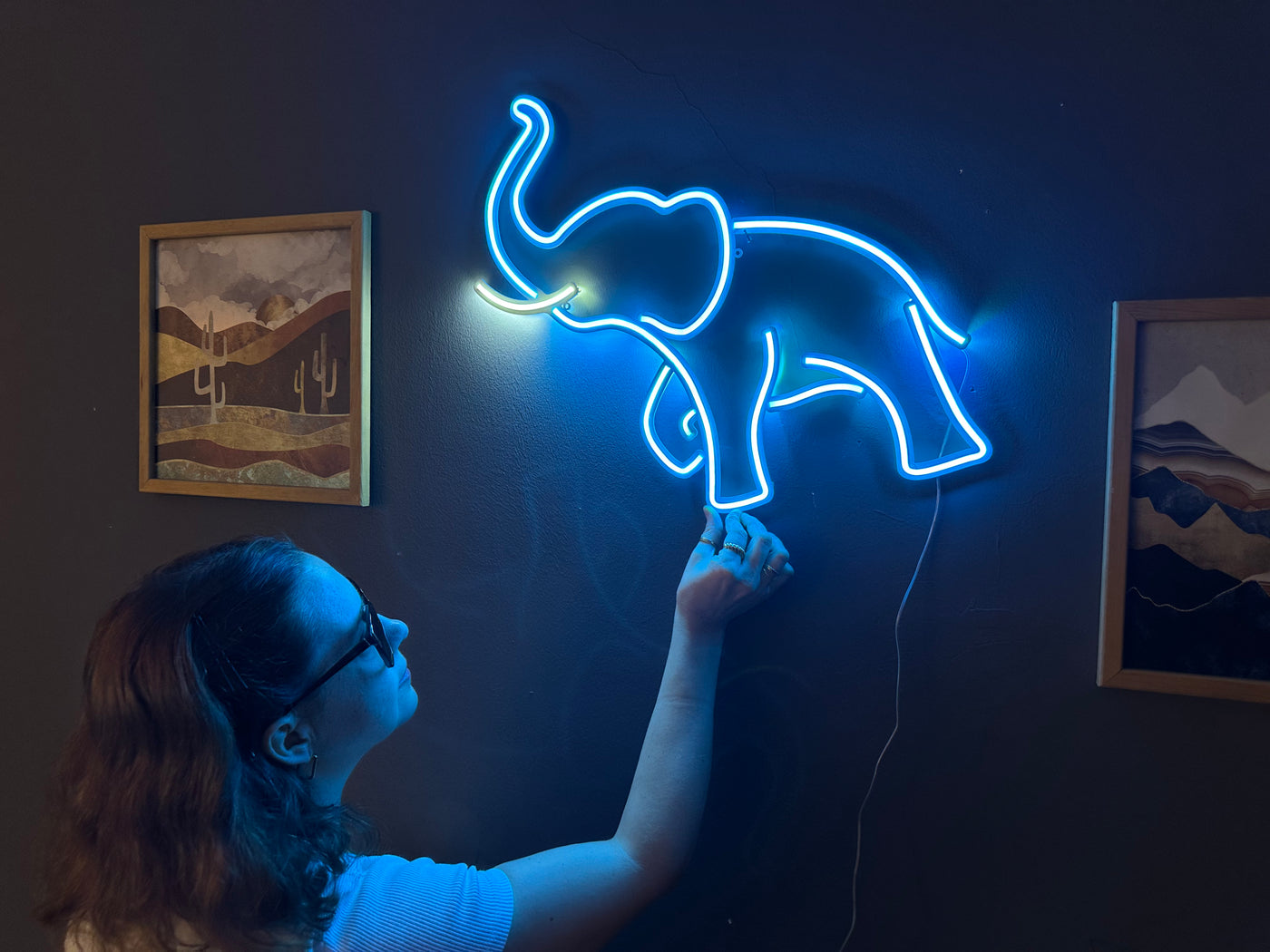 Elephant Neon Sign, Neon Metal Wall Art