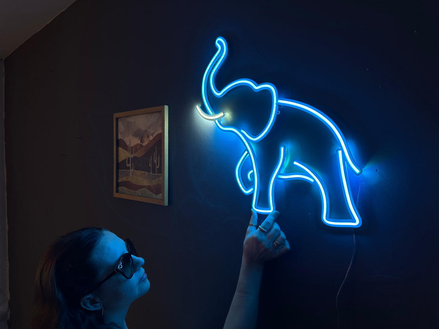 Elephant Neon Sign, Neon Metal Wall Art