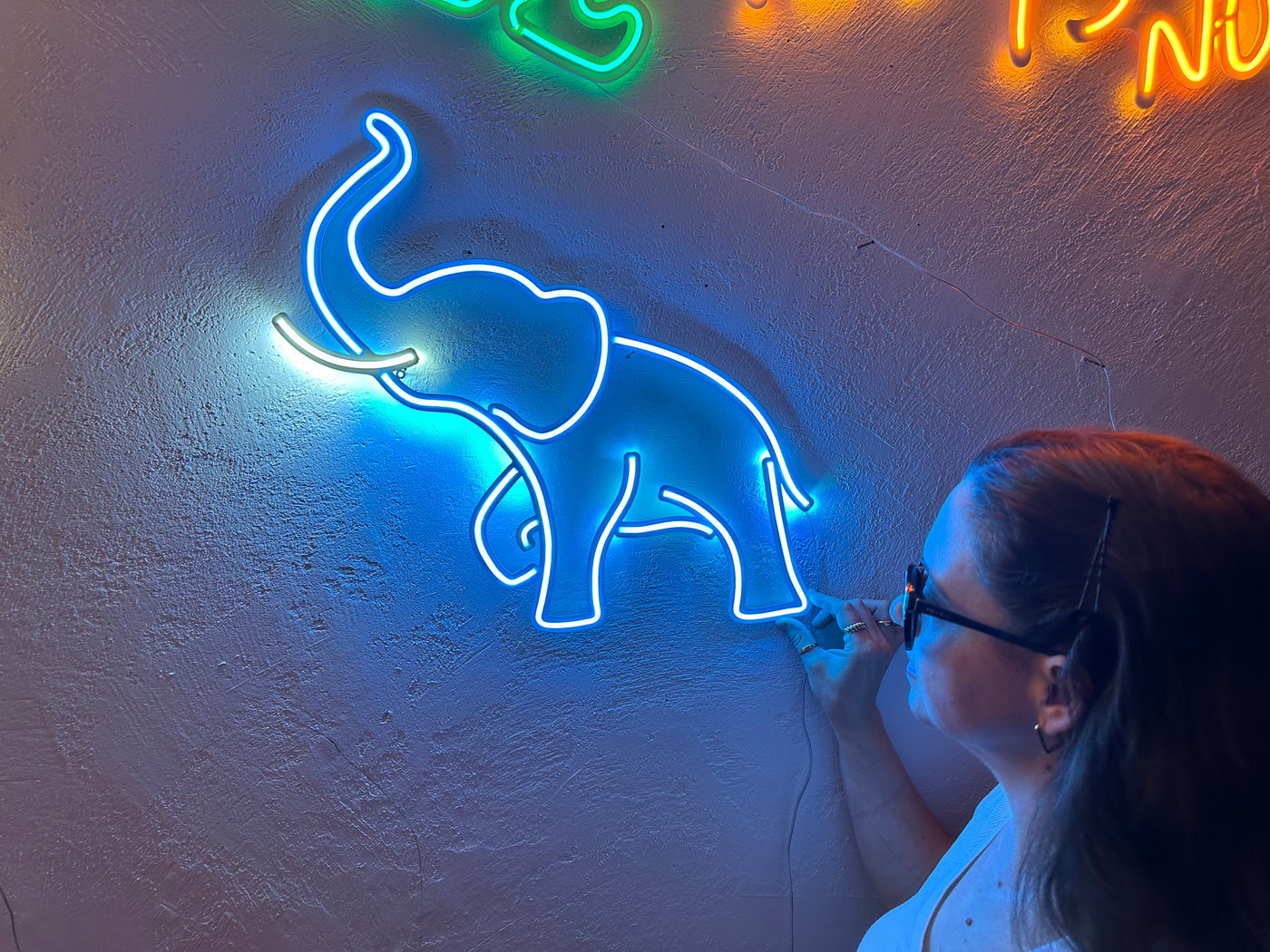 Elephant Neon Sign, Neon Metal Wall Art