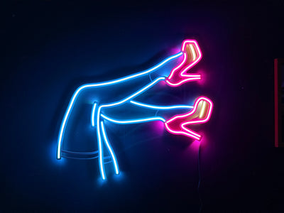 Lacy Neon Metal Sign