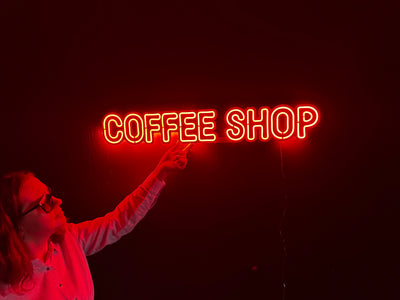 Coffee Shop Neon Metal Sign