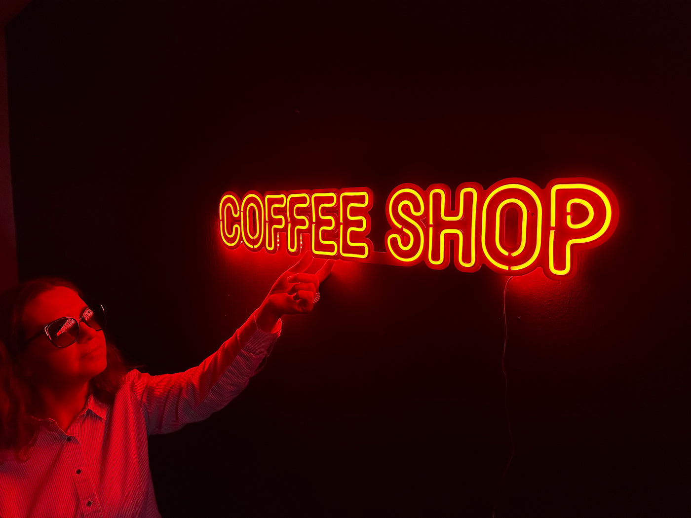 Coffee Shop Neon Metal Sign