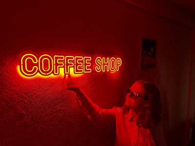 Coffee Shop Neon Metal Sign