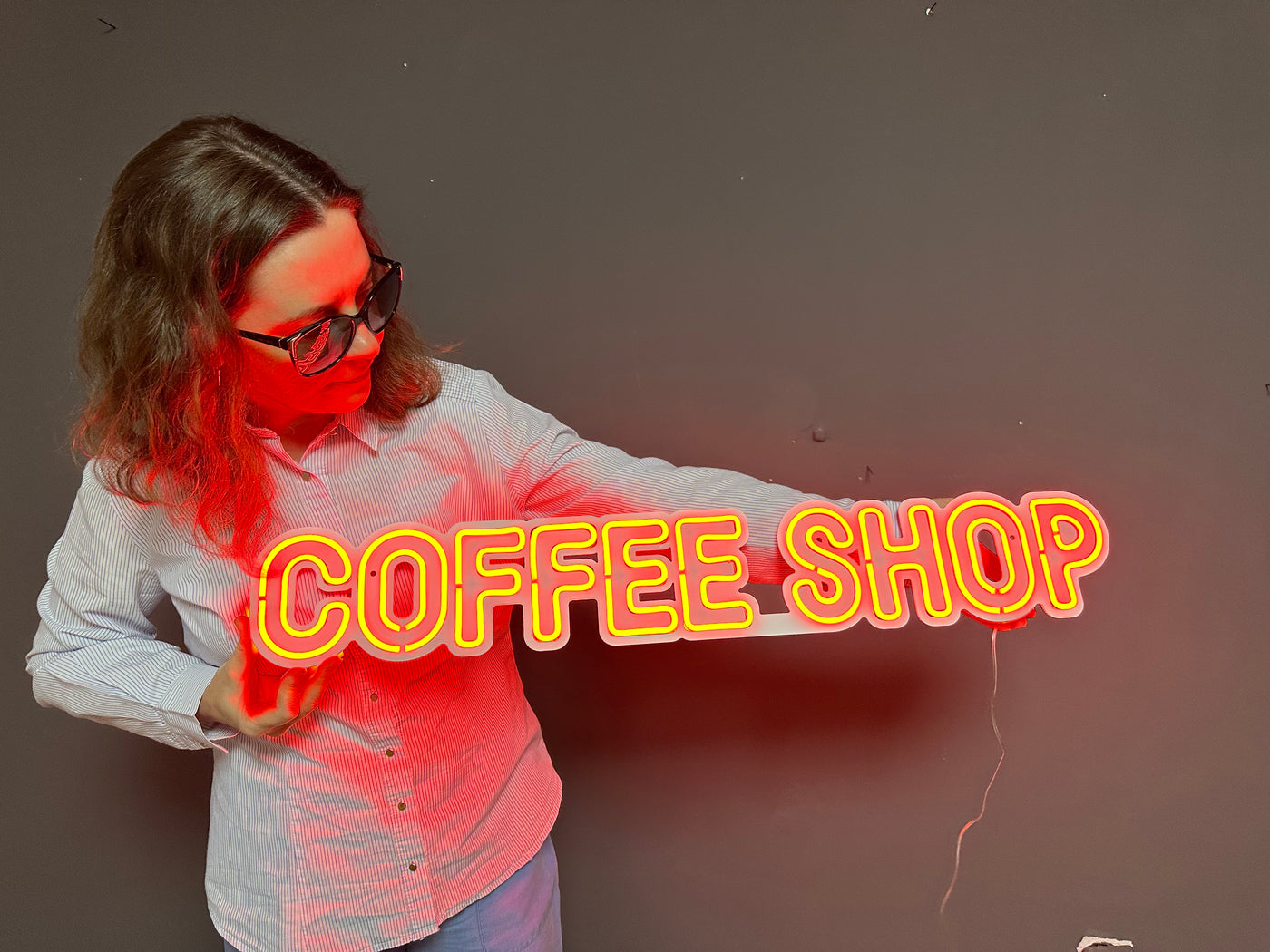 Coffee Shop Neon Metal Sign