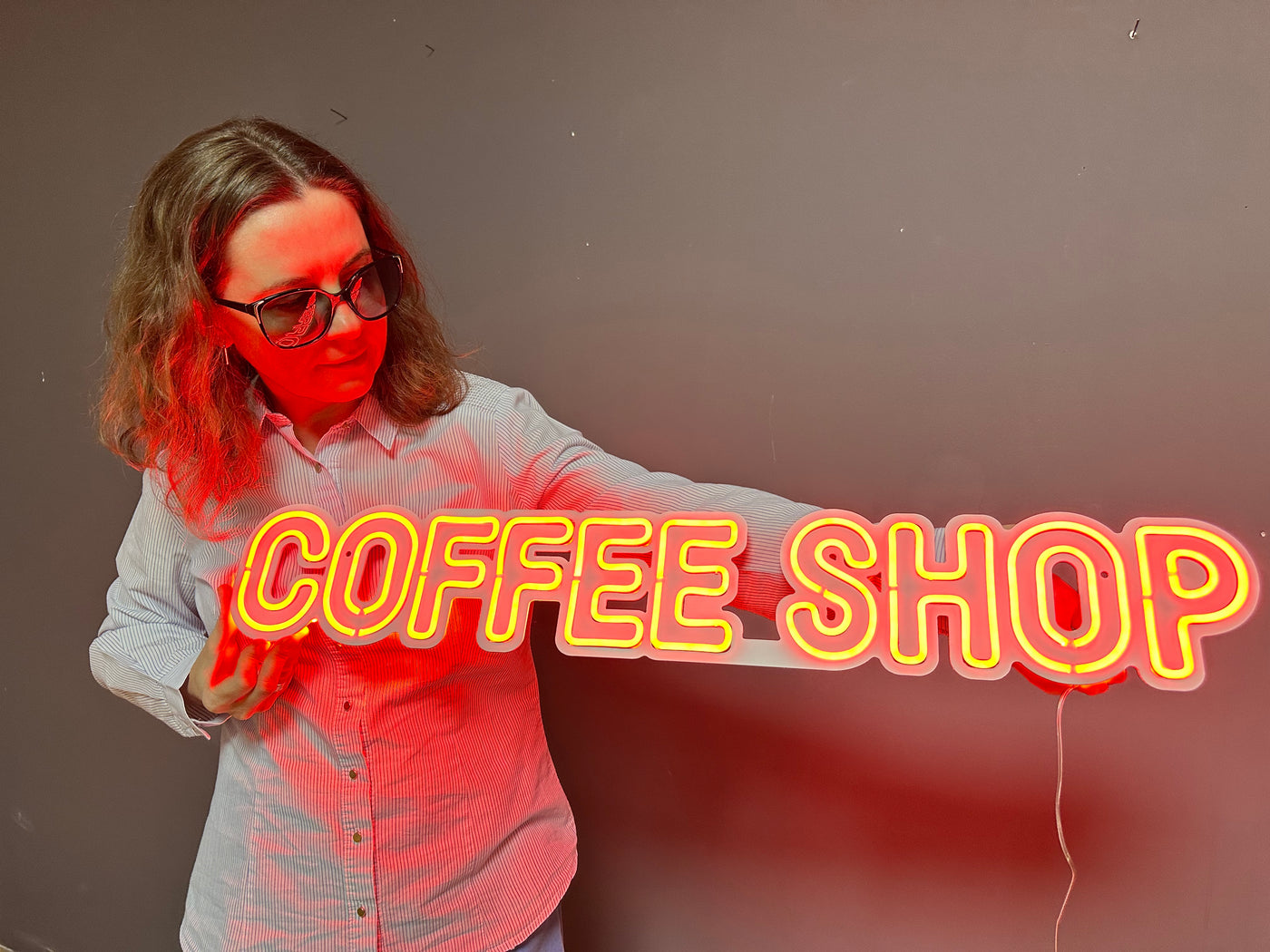 Coffee Shop Neon Metal Sign