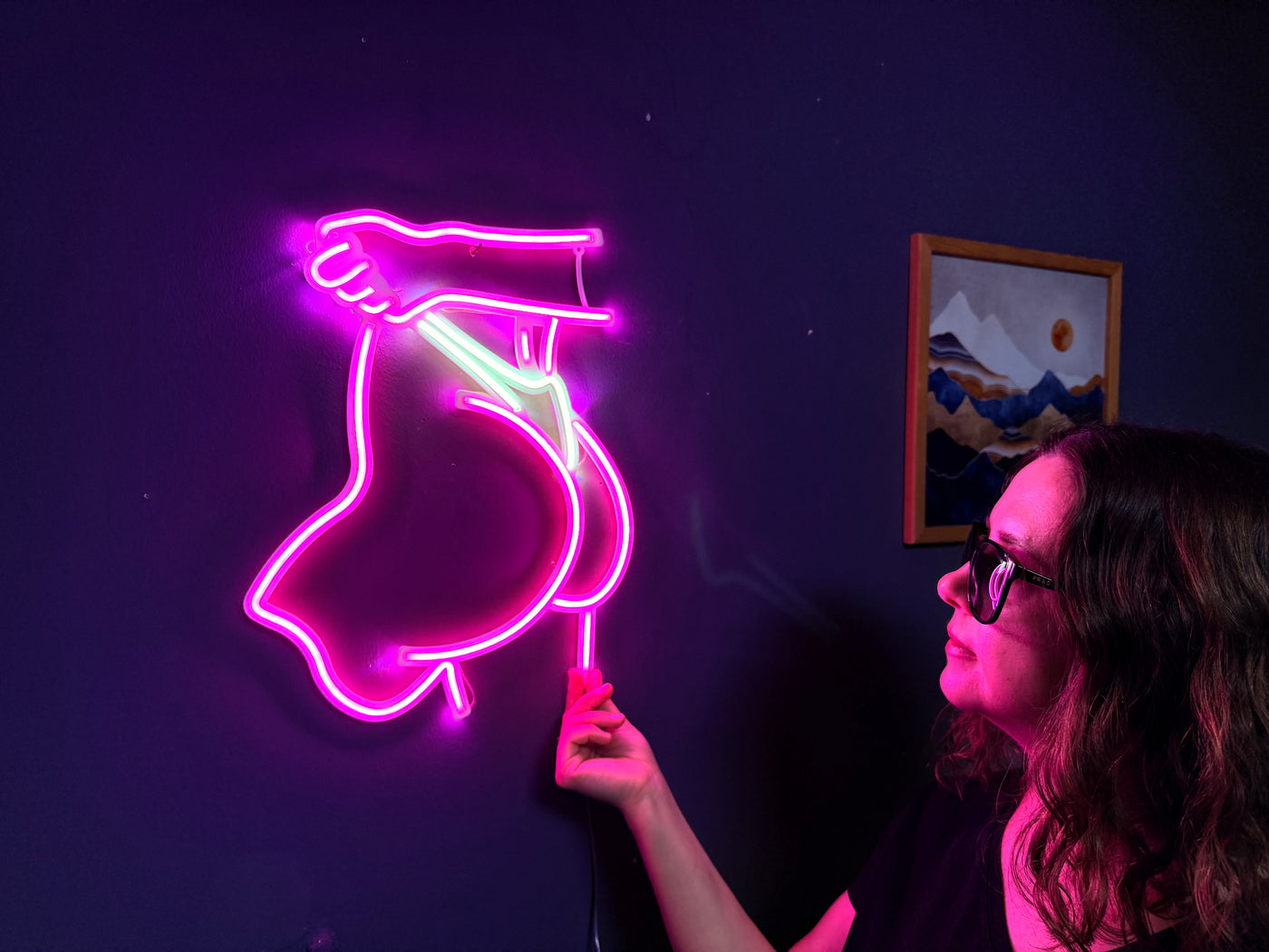 Peachy Naked Neon Metal Sign